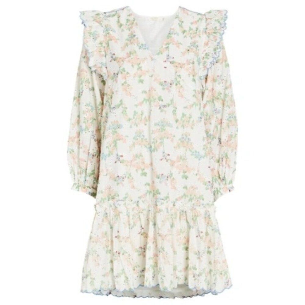 NOTES DU NORD Patricia Floral Cotton Mini Dress In Multi size 38/8 Cottagecore